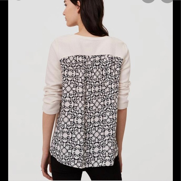 Ann Taylor Loft Mixed Media Long Sleeve - Picture 1 of 5